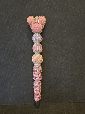 Pink Jeweled Mouse-Head Bling Pen